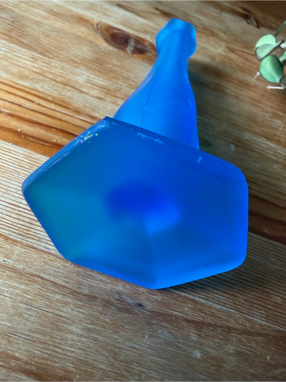 Vintage Blue Glass Swung Bud Vase - Picture 2 of 4